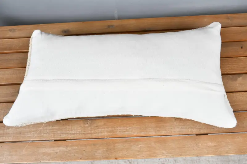 Cushion, Vintage Pillow, Kilim Pillow, Neutral Throw Cushion Case, 12x24 Beige Pillow, Natural Pillow Sham, Vintage Kilim Throw Pillow - 5