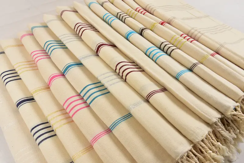 Bathroom Towel, 70x40 Linen Striped Towel, Bridesmaid Towel, Guest Towel, Personalized Wedding Gift, Handmade Gift, Bachelorette Gifts - 6