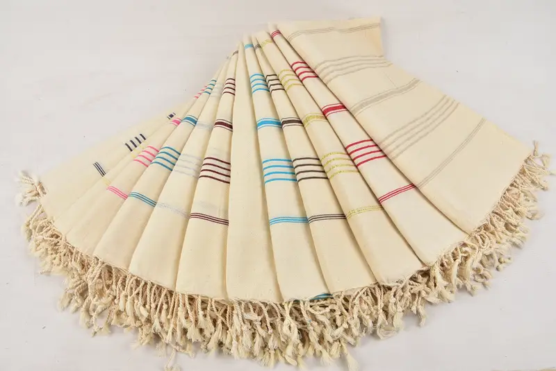 Bathroom Towel, 70x40 Linen Striped Towel, Bridesmaid Towel, Guest Towel, Personalized Wedding Gift, Handmade Gift, Bachelorette Gifts - 4