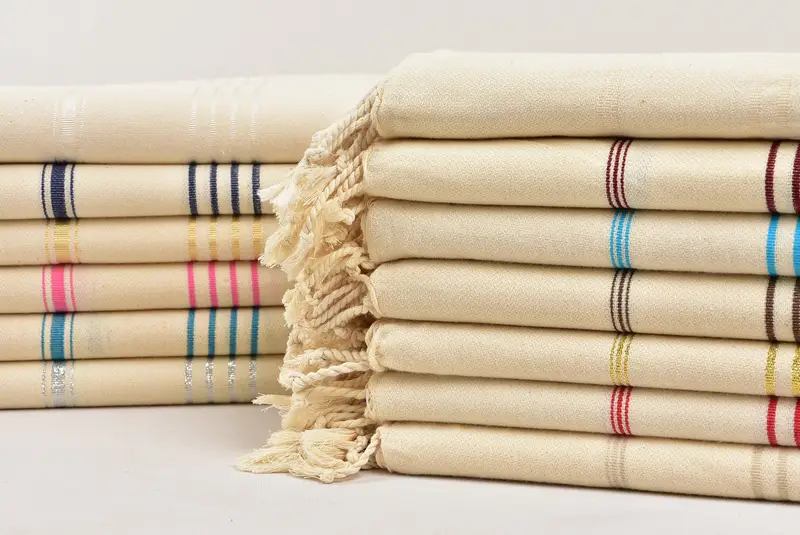 Bathroom Towel, 70x40 Linen Striped Towel, Bridesmaid Towel, Guest Towel, Personalized Wedding Gift, Handmade Gift, Bachelorette Gifts - 1