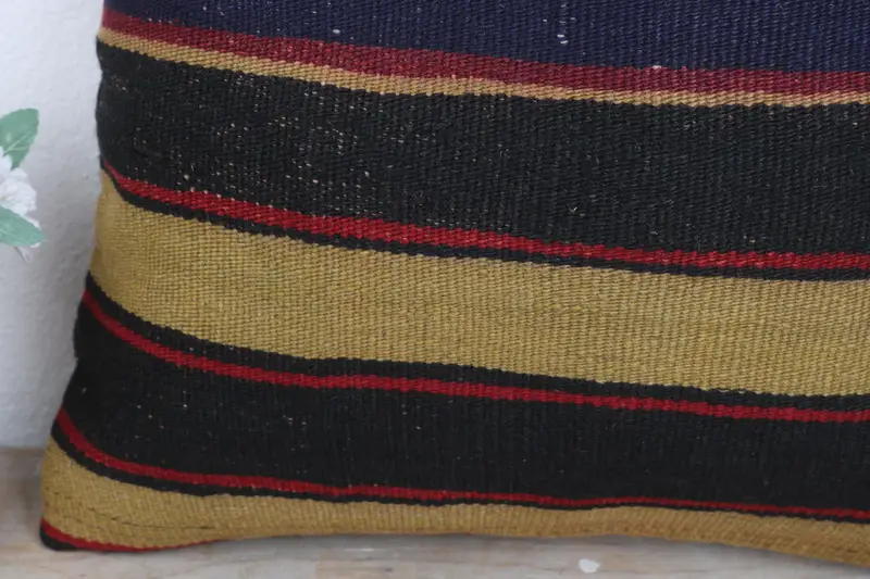 Boho Pillow, Ethnic Pillow, Bolster Throw Cushion Cover, Pillow, Vintage Pillow, Home Decor Pillow, 18x18 Blue Cushion Case, Muted Pillow Sham - 3