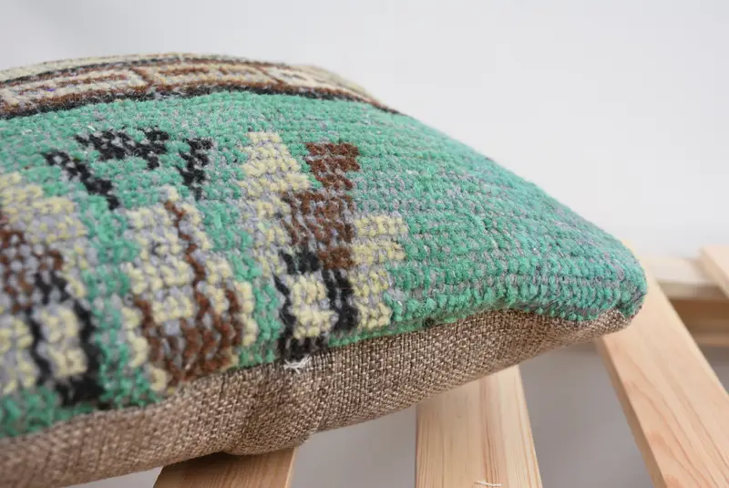 12x12 Green Cushion, Interior Designer Pillow, Gift Pillow, Ikat Pillow, Designer Throw Cushion Case, Sofa Pillow Cover, Vintage Pillow, Cushion - 7