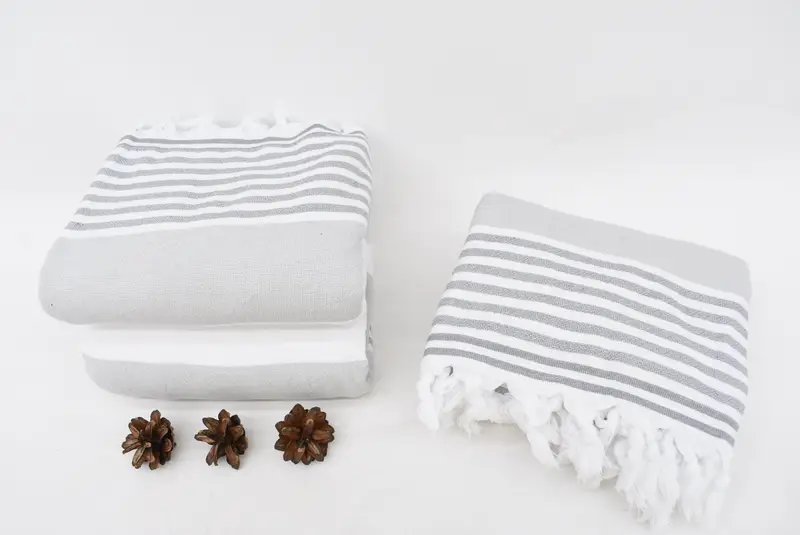 Peshtemal Towel USA, Monogrammed Beach Towel, Wedding Favors, Turkish bath towel, Boyfriend Christmas Gift, 68x36 Cotton Striped Terry Towel - 7
