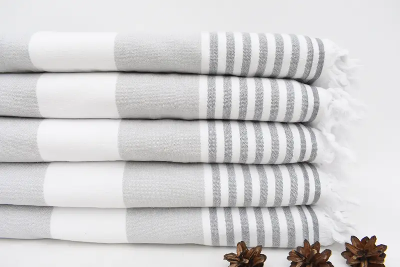 Peshtemal Towel USA, Monogrammed Beach Towel, Wedding Favors, Turkish bath towel, Boyfriend Christmas Gift, 68x36 Cotton Striped Terry Towel - 2