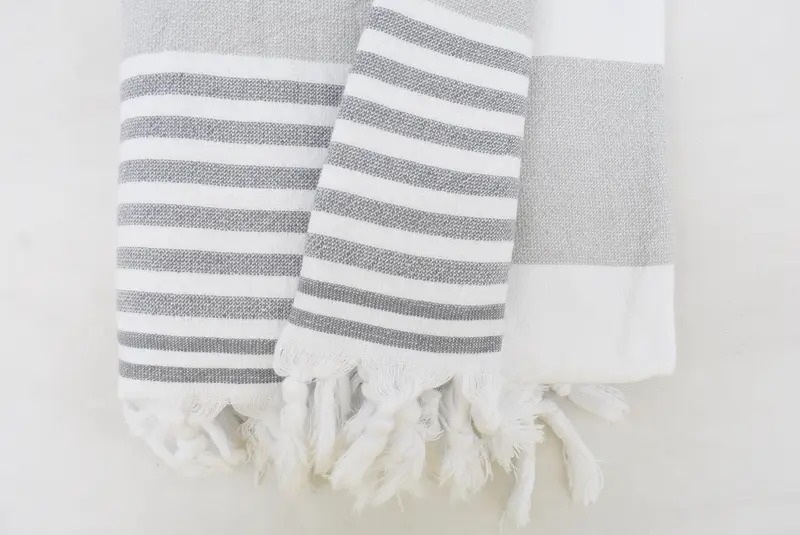 Peshtemal Towel USA, Monogrammed Beach Towel, Wedding Favors, Turkish bath towel, Boyfriend Christmas Gift, 68x36 Cotton Striped Terry Towel - 4