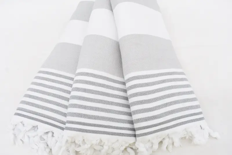 Peshtemal Towel USA, Monogrammed Beach Towel, Wedding Favors, Turkish bath towel, Boyfriend Christmas Gift, 68x36 Cotton Striped Terry Towel - 3