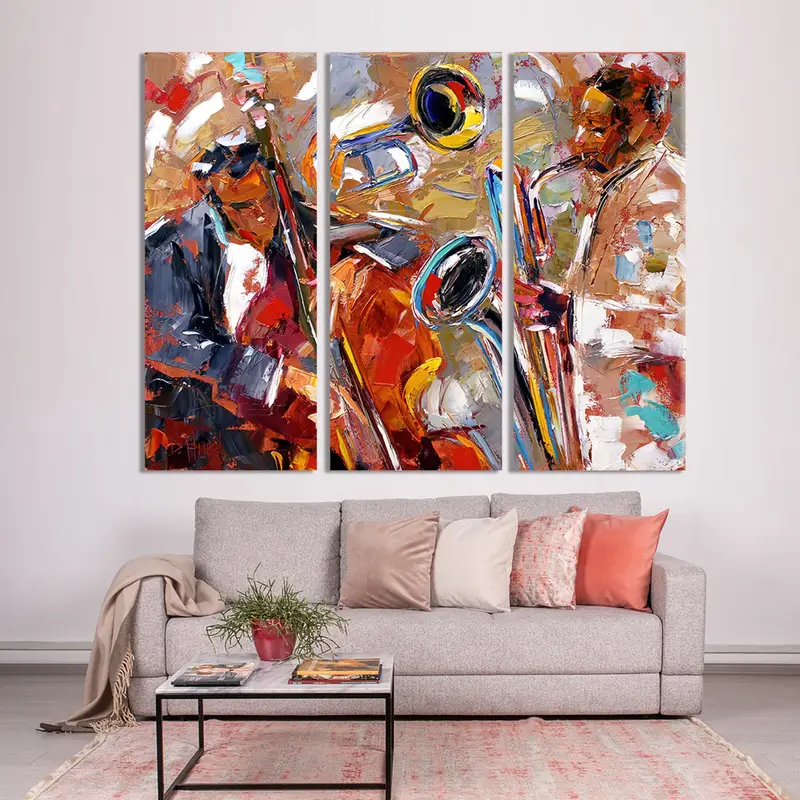 Abstract Jazz Art, African American Art, Jazz Artwork, Extra Large Canvas Wall Art, Contemporary Art, Music Room Decor, Jazz Poster Print - 3