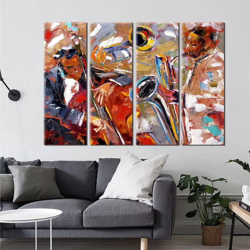 Abstract Jazz Art, African American Art, Jazz Artwork, Extra Large Canvas Wall Art, Contemporary Art, Music Room Decor, Jazz Poster Print - 4