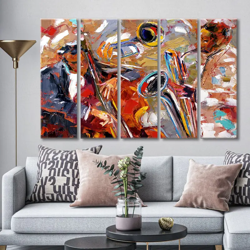 Abstract Jazz Art, African American Art, Jazz Artwork, Extra Large Canvas Wall Art, Contemporary Art, Music Room Decor, Jazz Poster Print - 5