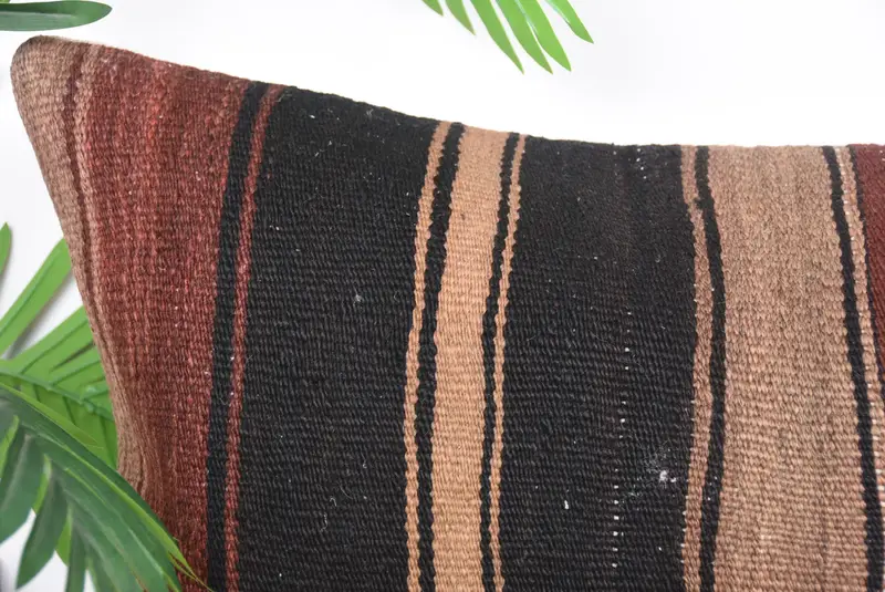 Cushion, Christmas Pillow Case, Kilim Pillow Cover, 16x48 Brown Pillow Sham, Vintage Pillow, Tribal Cushion Case, Boho Pillow - 2
