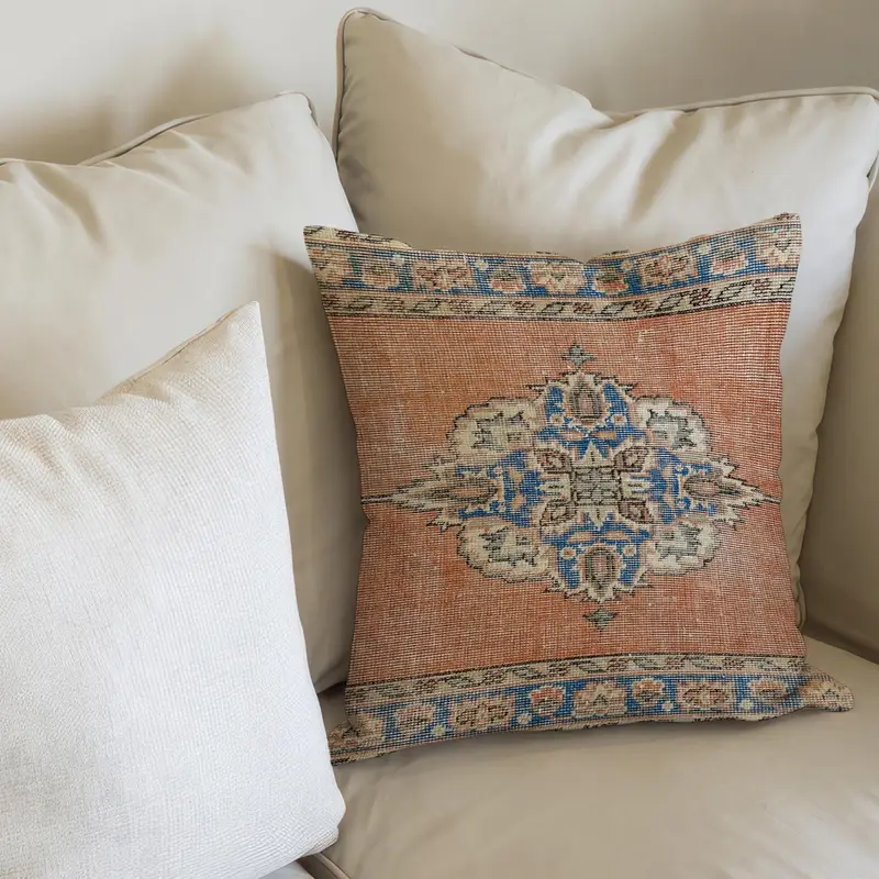 オーガニックコットンプリント枕: ナチュラル、パーソナライズされたホリデーデザイン