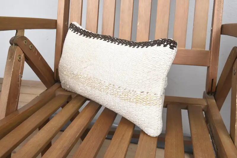 Pillow Case, Boho Pillow Sham Cover, Wholesale Cushion Case, 8x16 Beige Cushion Case, Vintage Kilim Pillow, Kilim Pillow - 3