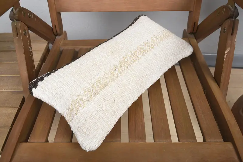 Pillow Case, Boho Pillow Sham Cover, Wholesale Cushion Case, 8x16 Beige Cushion Case, Vintage Kilim Pillow, Kilim Pillow - 4