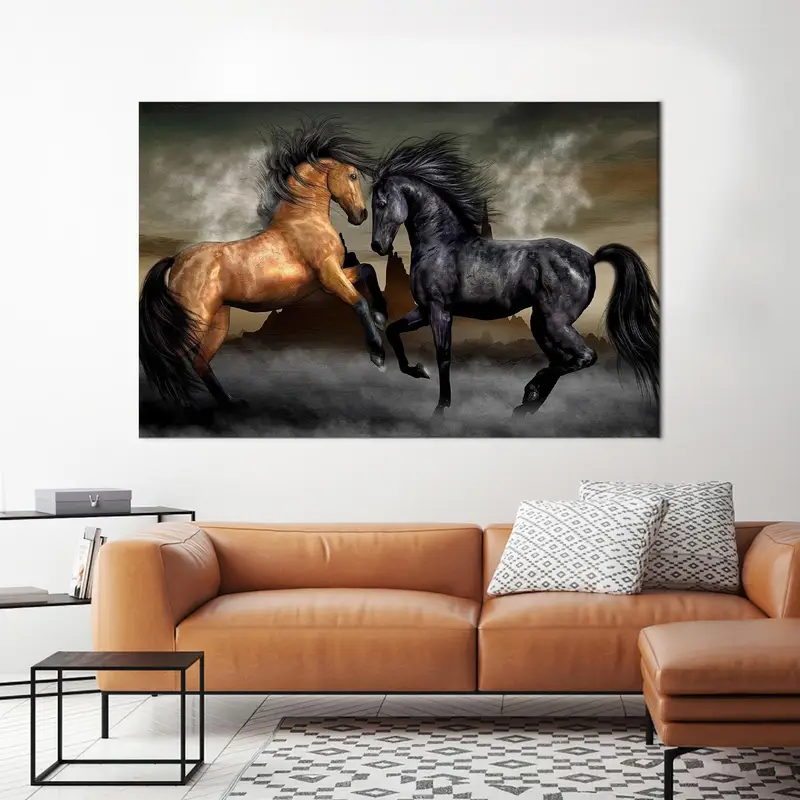 エレガントな黒い馬のキャンバス: 時代を超越した馬愛好家へのギフト