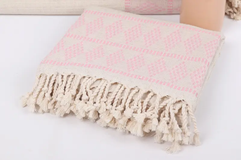Personalized Gift, Handmade Turkish hammam towel, Handmade Gift, Embroidery Towel, Custom Wedding Gift, 70x36 Linen Kilim Design Towel, Hammam towel - 5