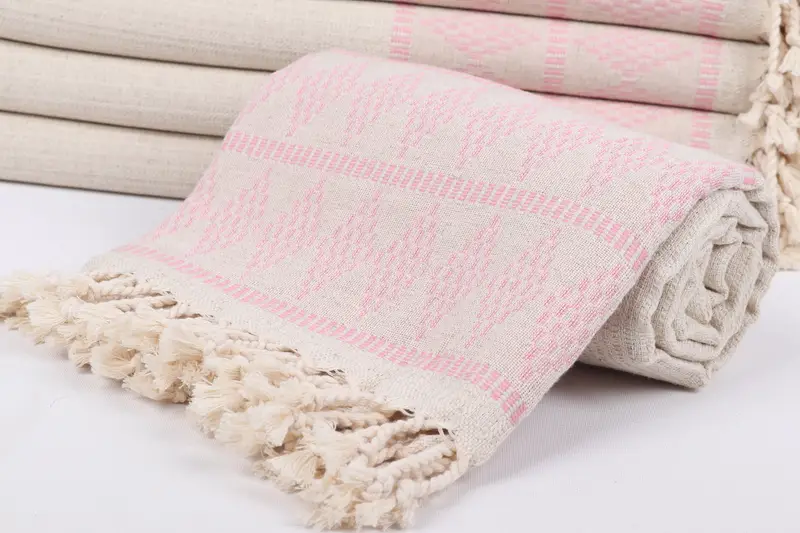 Personalized Gift, Handmade Turkish hammam towel, Handmade Gift, Embroidery Towel, Custom Wedding Gift, 70x36 Linen Kilim Design Towel, Hammam towel - 4