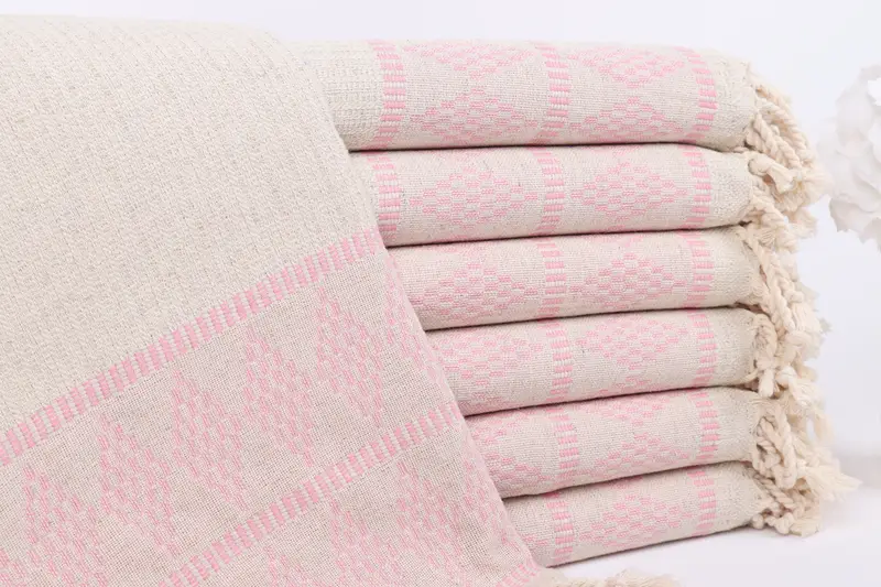 Personalized Gift, Handmade Turkish hammam towel, Handmade Gift, Embroidery Towel, Custom Wedding Gift, 70x36 Linen Kilim Design Towel, Hammam towel - 1