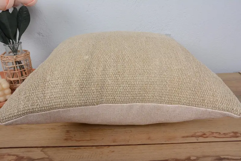 Gift Pillow, Couch Pillow Sham, Antique Pillows, Pillow, 20x20 Beige Pillow Cover, Retro Throw Cushion Case, Vintage Kilim Pillow - 5