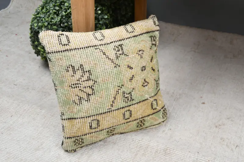 Decorative Throw Pillow Case, Interior Designer Pillow, 12x12 Green Cushion Cover, Pillow Cover, Home Decor Pillow, Natural Pillow, Pillow for Couch - 7