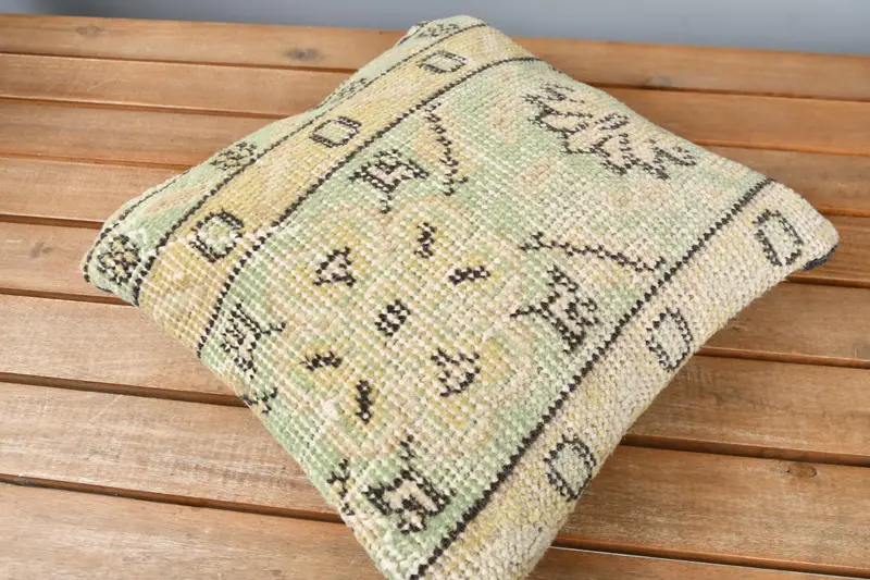 Decorative Throw Pillow Case, Interior Designer Pillow, 12x12 Green Cushion Cover, Pillow Cover, Home Decor Pillow, Natural Pillow, Pillow for Couch - 2