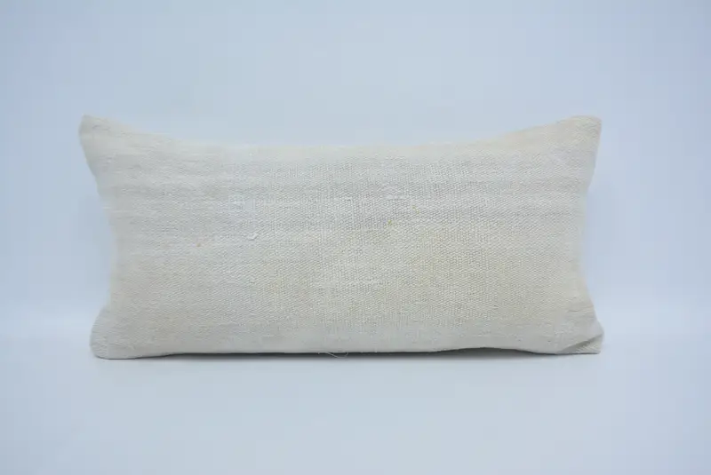 Handwoven Pillow Cover Pillow Case, 12x24 White Cushion, Vintage Kilim Pillow, Southwestern Pillow Sham, Throw Kilim Pillow, Pillow, Antique Pillows - 1