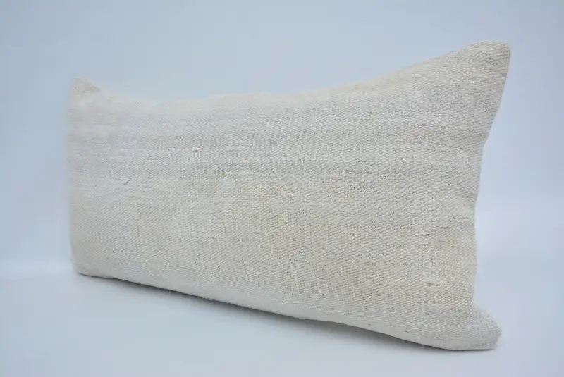 Handwoven Pillow Cover Pillow Case, 12x24 White Cushion, Vintage Kilim Pillow, Southwestern Pillow Sham, Throw Kilim Pillow, Pillow, Antique Pillows - 4
