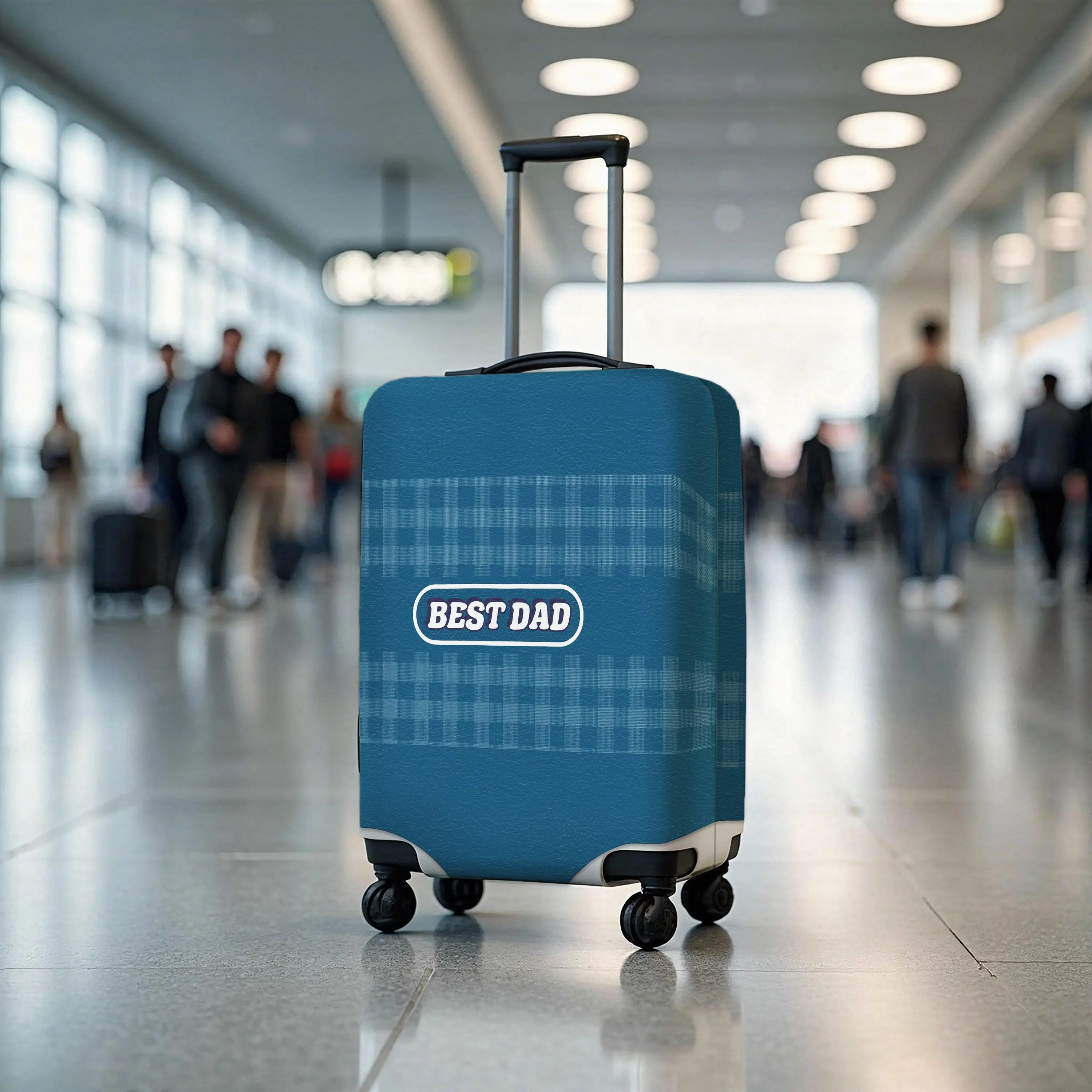 Blue Custom Luggage Cover, Ideal Gift for Dad, Travel Protector - 1