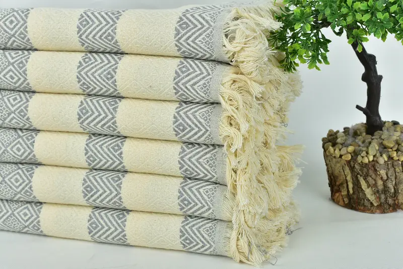 Custom Gifts, Sand-resistant towel, Guest Towel, 70x40 Cotton Diamond Towel, Custom Gift, Monogrammed Beach Towel, Soft and absorbent Turkish towel - 3