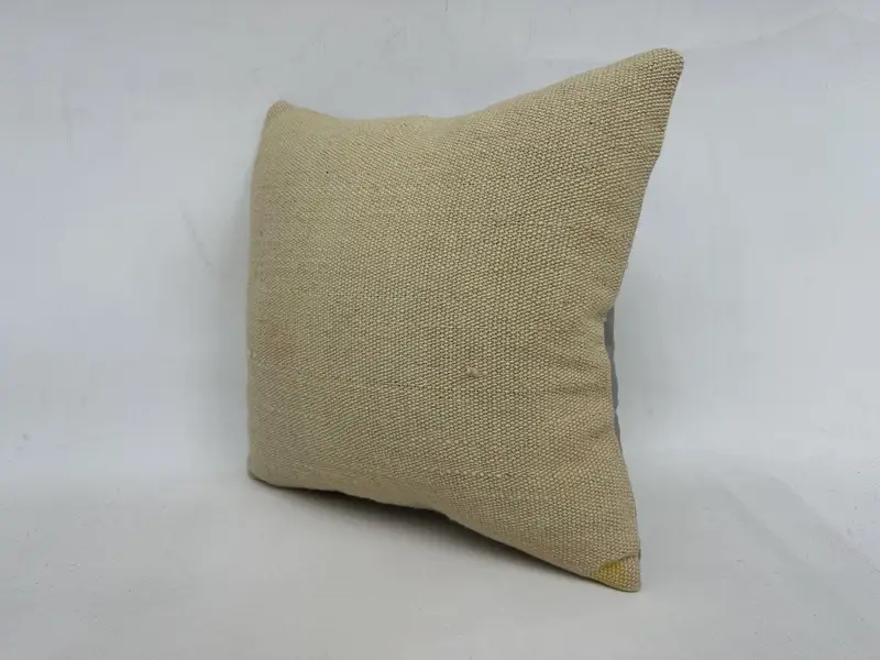 Turkish Pillow, Pillow for Couch, Cushion Cover, Crochet Pattern Cushion Case, Kilim Pillow, 18x18 Beige Cushion Case - 4