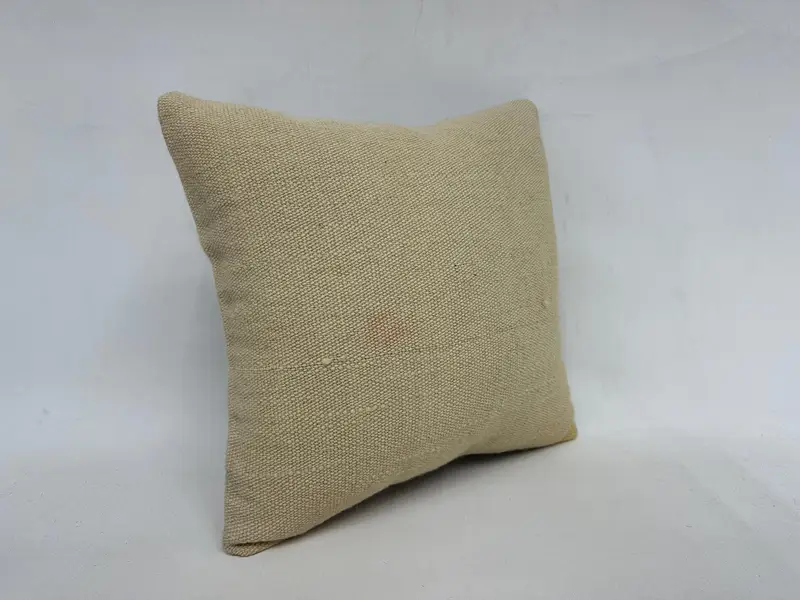 Turkish Pillow, Pillow for Couch, Cushion Cover, Crochet Pattern Cushion Case, Kilim Pillow, 18x18 Beige Cushion Case - 3