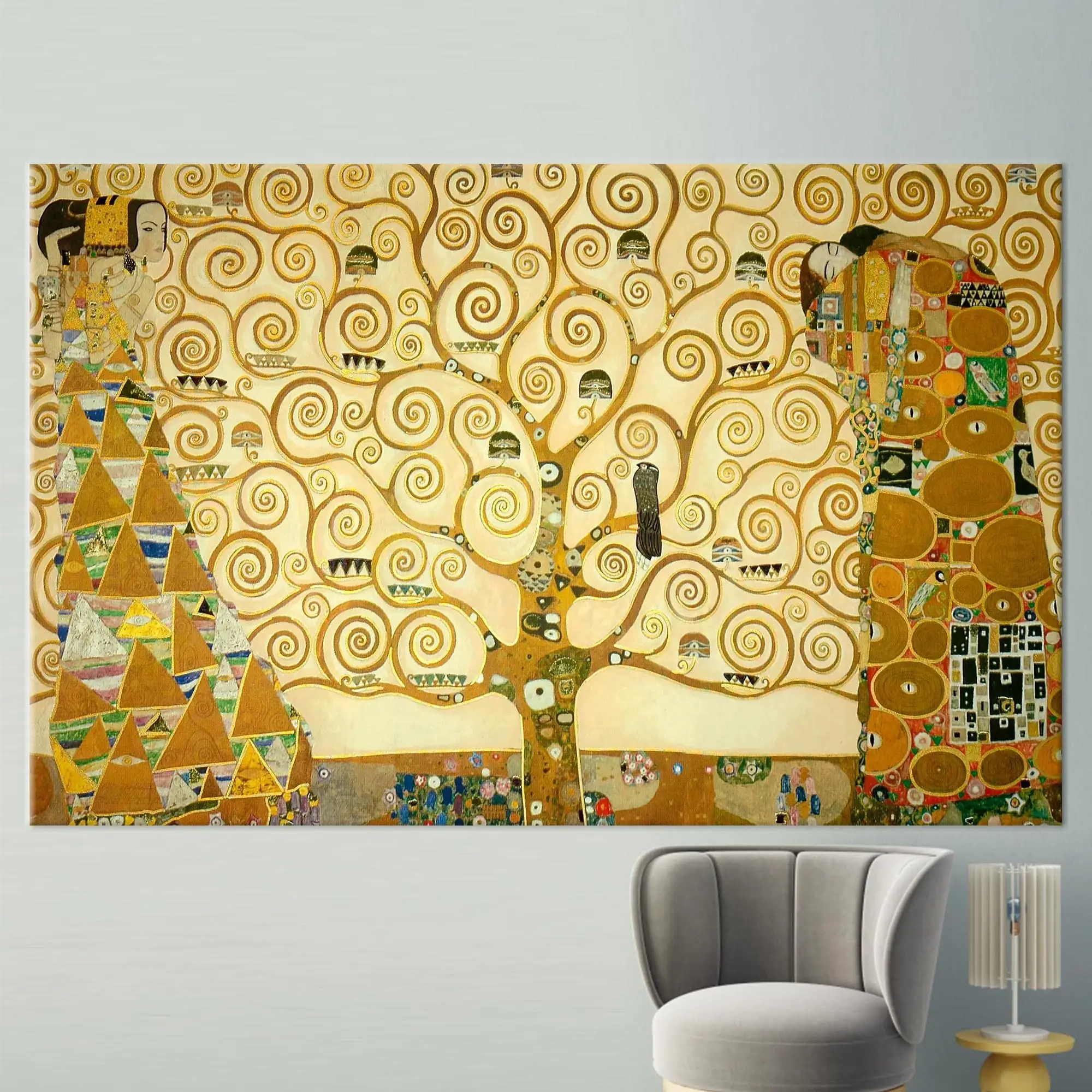 Gustav Klimt's Tree of Life Printed Canvas - Elegant Decor - 1