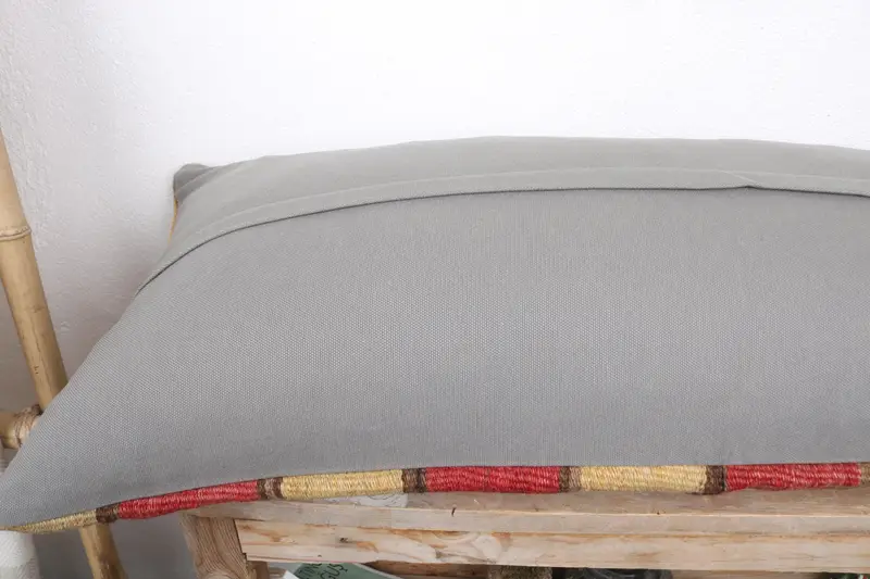 Vintage Kilim Throw Pillow, Handmade Rug Seat Pillow, Turkish Kilim Pillow, Pillow Cover, Pillow for Sofa, 16x36 Beige Pillow Case - 7