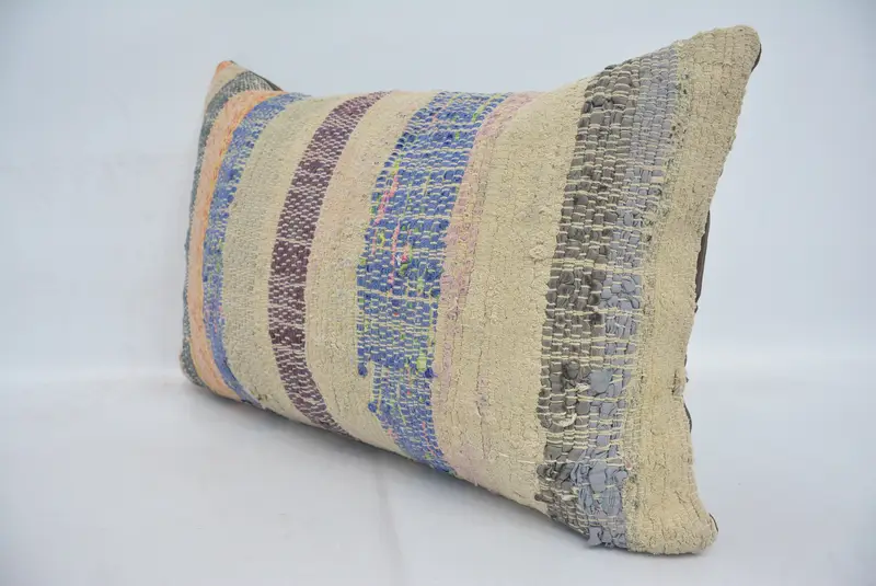 Kilim Pillow, Pattern Throw Pillow Case, Pillow Sham, Outdoor Pillow Sham, Turkish Pillow, 16x24 Blue Pillow Case, Pillow for Sofa - 4