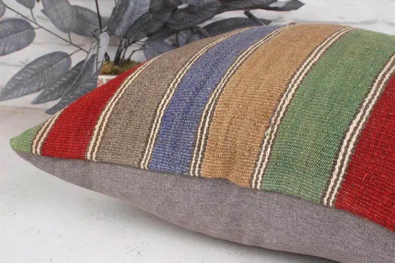 20x20 Red Cushion, Patio Cushion, Nautical Throw Cushion, Throw Kilim Pillow, Turkish Pillow, Pillow Sham, Boho Pillow, Ethnic Cushion Case - 7