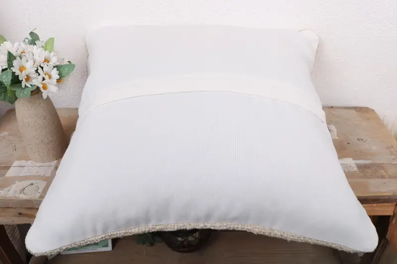 Pillow Sham, 18x18 White Pillow Sham, Kilim Pillow Cover, Retro Throw Pillow Cover, Comfy Throw Cushion Cover, Vintage Pillow, Turkish Pillow - 7