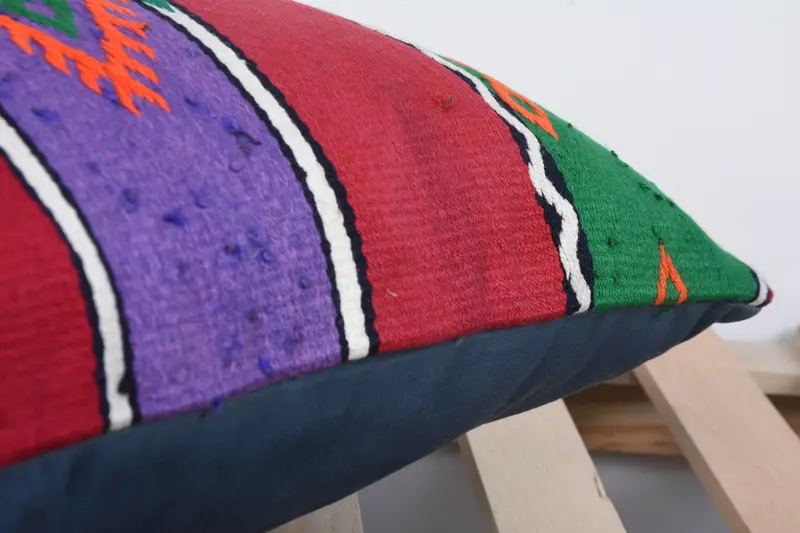 Turkish Kilim Pillow, Pillow Cover, Chair Cushion, 16x16 Red Cushion Case, Gift Pillow, Seat Pillow Case, Kilim Cushion Sham, Custom Cushion Cover - 7