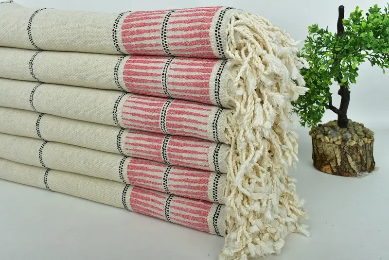 Personalized Beach Towel, Gift For Him, Scarf Towel, Personalized Wedding Gift For Couple, Large Turkish Towel, 70x40 Linen Striped Towel - 3