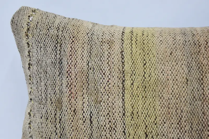 Cushion, Comfy Throw Pillow Cover, Pillow for Sofa, Outdoor Bolster Pillow, Handmade Kilim Cushion, 12x24 Beige Pillow Cover, Vintage Kilim Pillow - 2