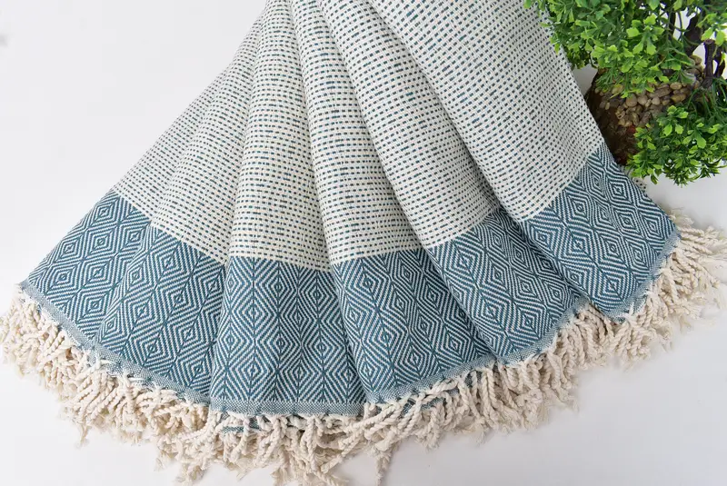 Custom Gift, 70x40 Cotton Diamond Towel, Personalized Turkish Towel, Quick-Dry Beach Towel, Memorial Gift, Extra large Turkish bath towel - 4