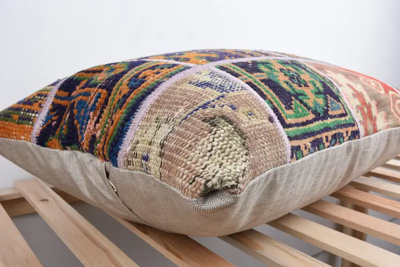 Hippie Throw Cushion, Home Decor Pillow, Vintage Kilim Pillow, Authentic Pillow Case, 20x28 Blue Pillow Case, Turkish Pillow, Cushion Cover - 6