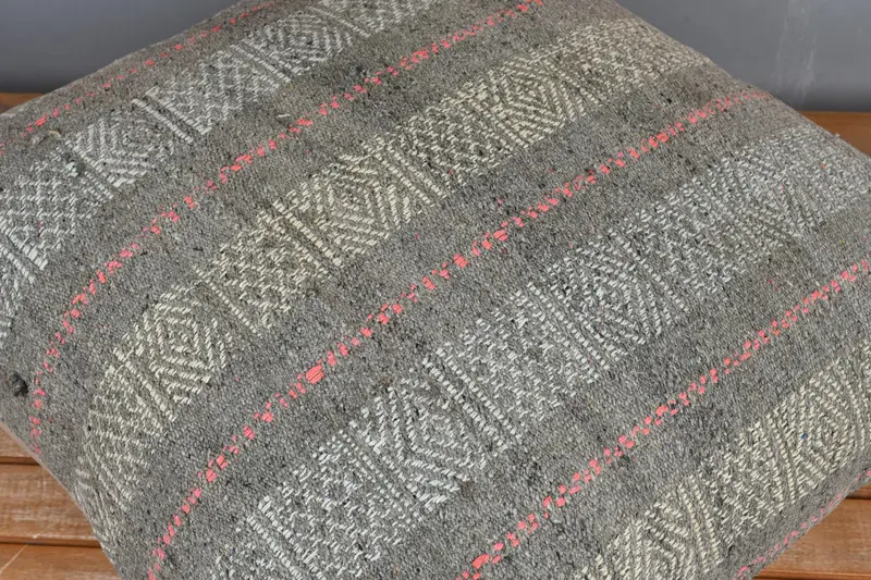 Handmade Kilim Cushion, Wool Kilim Pillow Pillow, 24x24 Yellow Pillow Sham, Pillow, Turkish Kilim Pillow, Interior Designer Pillow - 3