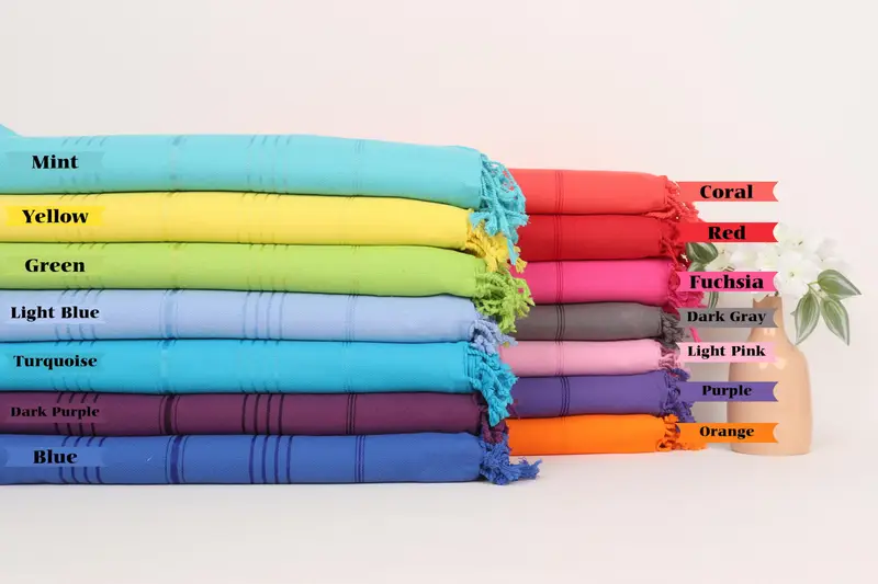 Eco-Friendly Turkish Towel, Turkish beach towel, 70x40 Cotton Striped Towel, Sand-resistant towel, Housewarming Gift, Bridesmaid Proposal Gift - 1