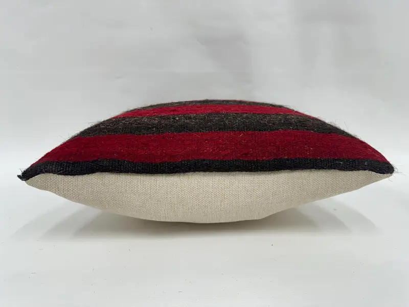 Handmade Kilim Cushion, Sofa Pillow Sham, Ottoman Pillow Sham, Cushion Case, Kilim Cushion Sham, Ethnical Kilim Rug Pillow, 14x14 Red Pillow Cover - 5