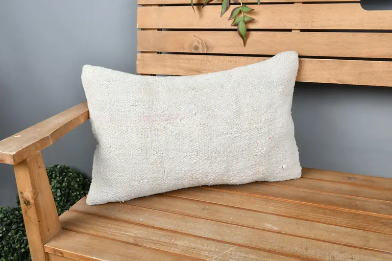 Home Decor Pillow, Pillow, Cotton Cushion, Boho Pillow Sham Cover, Toss Pillow, 12x20 White Pillow Sham, Outdoor Bolster Cushion, Boho Pillow - 1