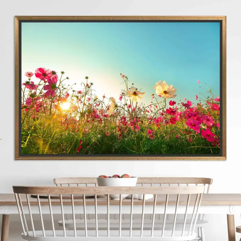 Spring Blossom Canvas: Elegant Pink Flowers Nature View Print