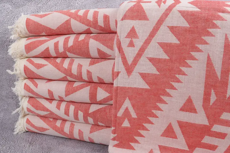 Custom Beach Towels, 76x40 Cotton Geometric Towel, Gift For Bride, Turkish bath towel, Gifts For Him, Spooky Bachelorette Party Favors, Hammam towel - 2