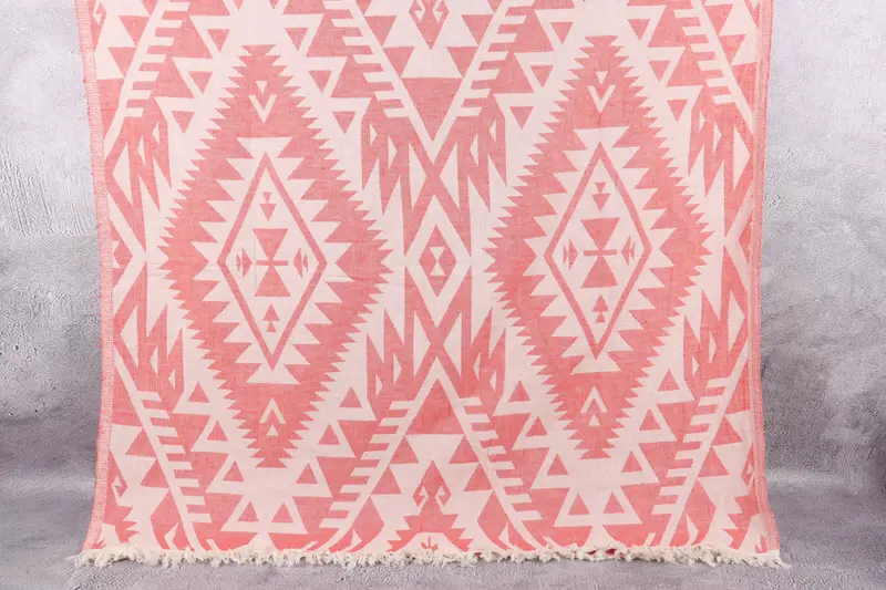 Custom Beach Towels, 76x40 Cotton Geometric Towel, Gift For Bride, Turkish bath towel, Gifts For Him, Spooky Bachelorette Party Favors, Hammam towel - 1