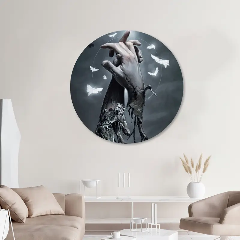 Gerçeküstü Eller Soyut Kanvas: Loft'tan Esinlenen Baskılı Sanat Paneli