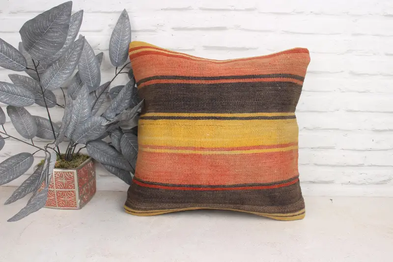 Interior Designer Pillow, Bohemian Cushion Cushion Case, 18x18 Red Cushion Cover, Boho Pillow Sham Cover, Pillow Cover, Vintage Kilim Pillow - 1