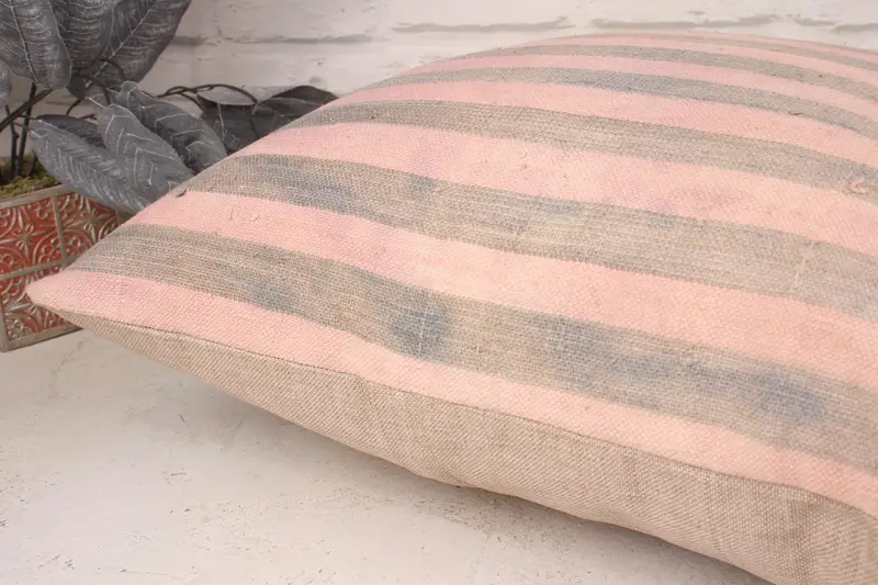 Cushion, Boho Pillow Sham Cover, Decorative Throw Pillow Case, Natural Pillow Sham, 20x20 Pink Pillow Sham, Pillow for Couch, Turkish Kilim Pillow - 6